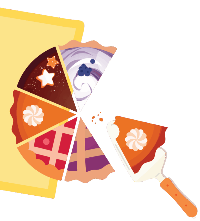 Grateful pie slices on a napkin.