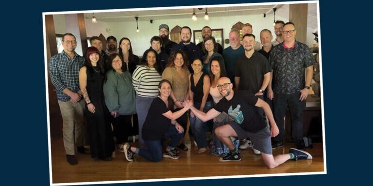 Group photo from a company strategic meeting.